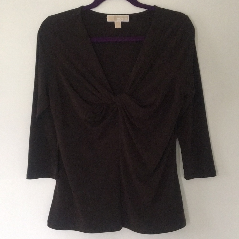 SALE! MICHAEL MICHAEL KORS Twist Brown Accent Top